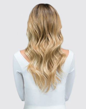 Machine Tied Weft - Balayage B6 | Lightest Brown / Darkest Blonde with Balayage Root #2, Level 4/5